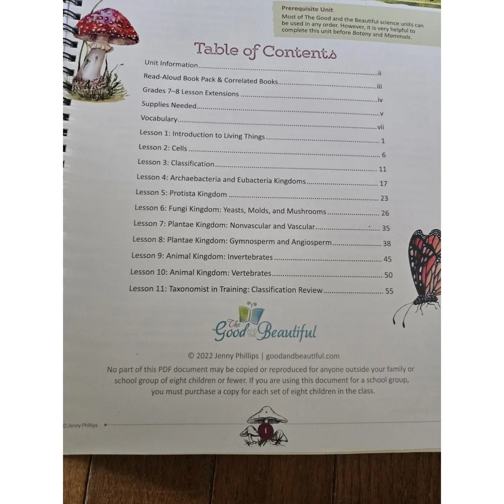Good and the Beautiful Kingdoms & Classifications 3-8 Science Unit Plus Journal